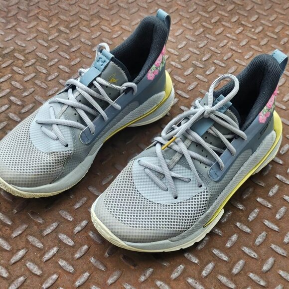 Under Armour Athletic Shoes Sneaker Curry 7 Floral Chinese New Year Lace Up 6.5Y - Picture 4 of 12